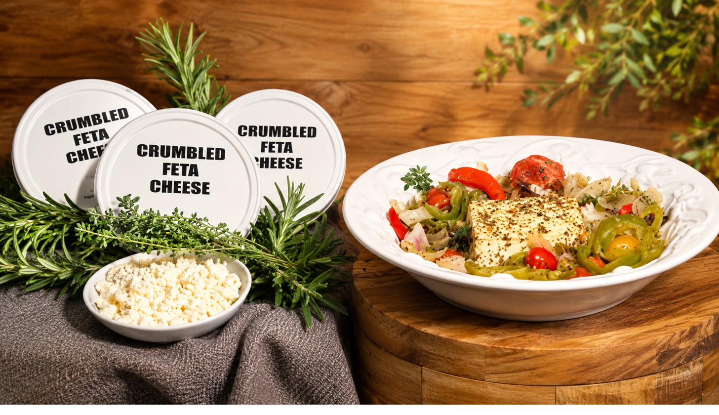4 oz private label feta cheese cups and crumbles, Davidson Hubeny Brands Wisconsin